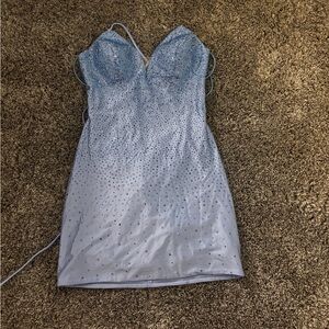 Sparkling Blue Mini Dress